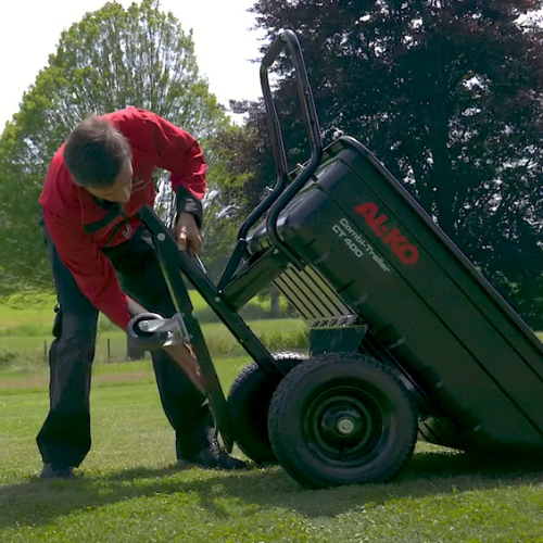 al-ko ct 400 combi trailer premium skladany dyszel i funkcja taczki w przyczepkach ogrodowych al-ko